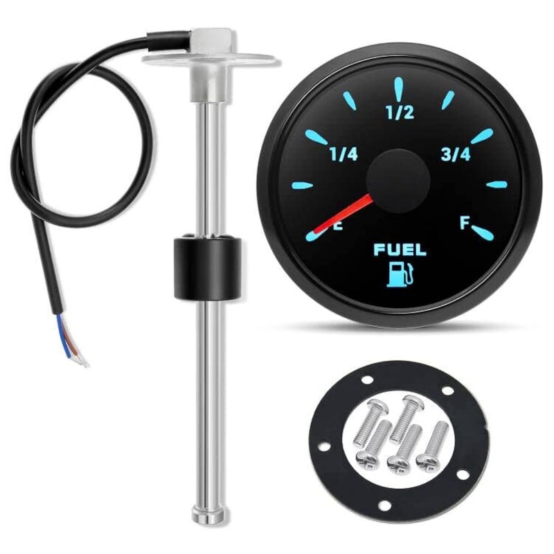 ARTILAURA Fuel Sending Unit and Gauge Kit, 240-33ohms 11" (275mm) Boat Marine Fuel Tank Sender Stainless Steel Gas Sensor for Car Truck Vehicle (Black) - Image 1